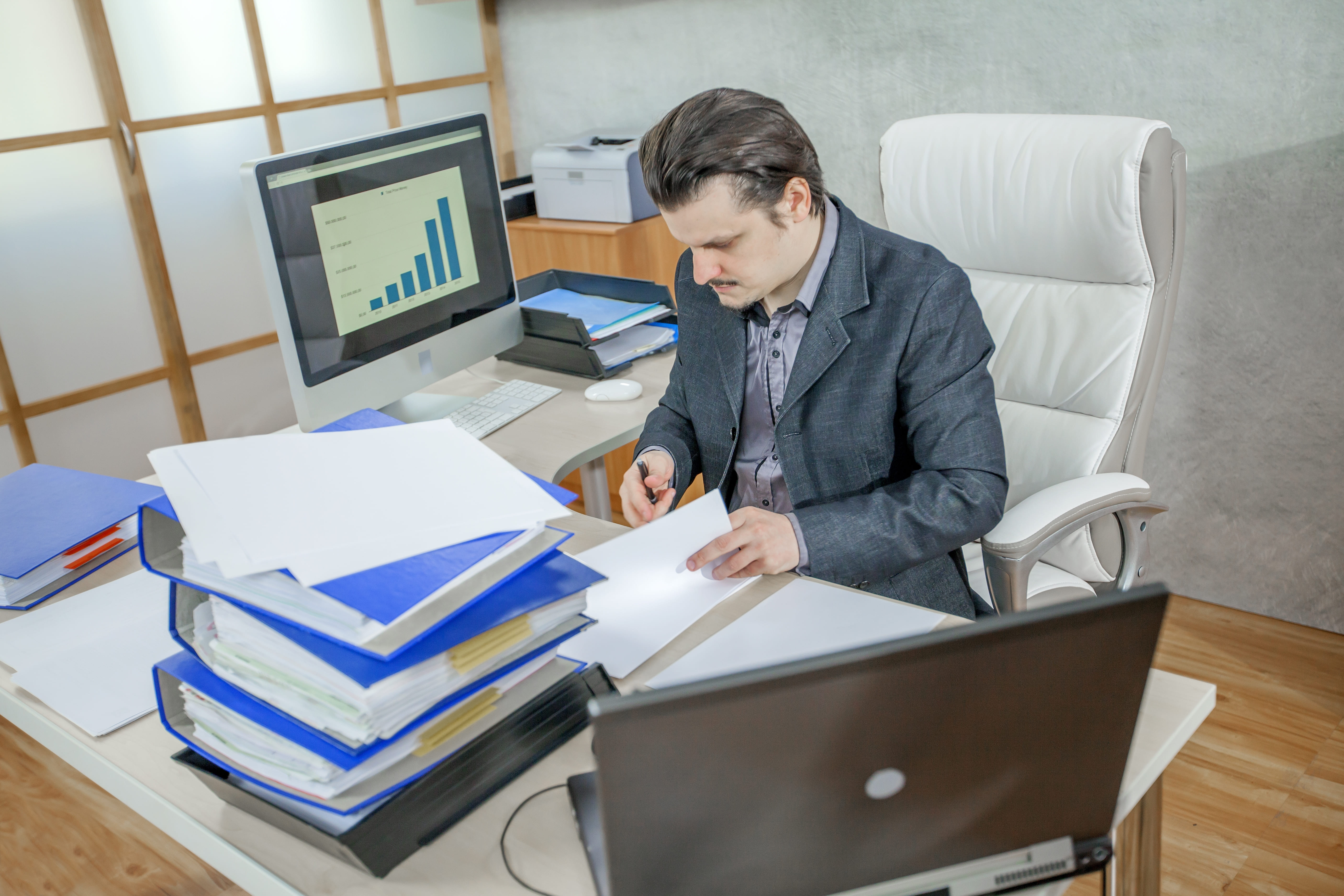 Professional working with PDF documents