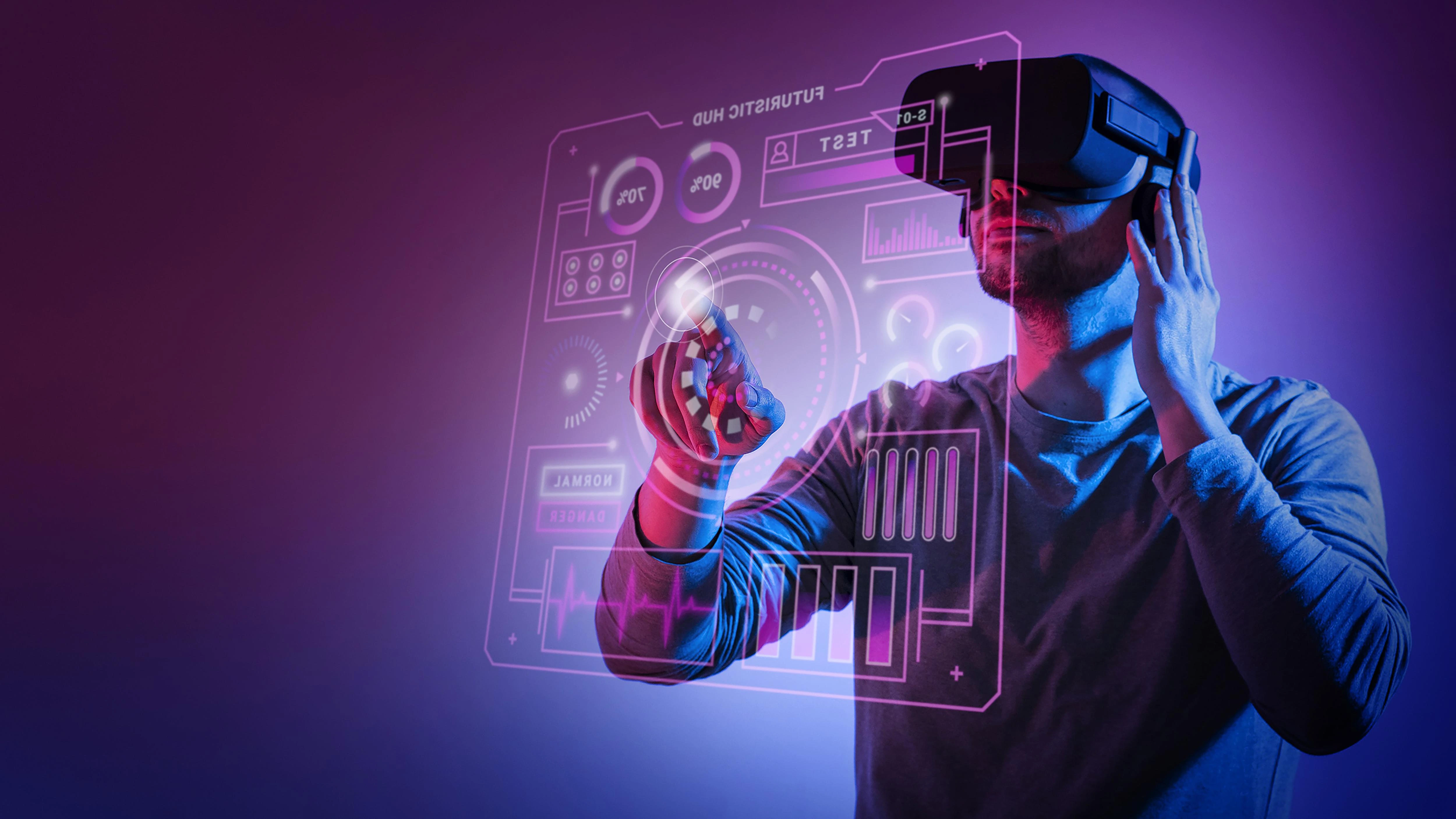 Futuristic technology concept with PDF