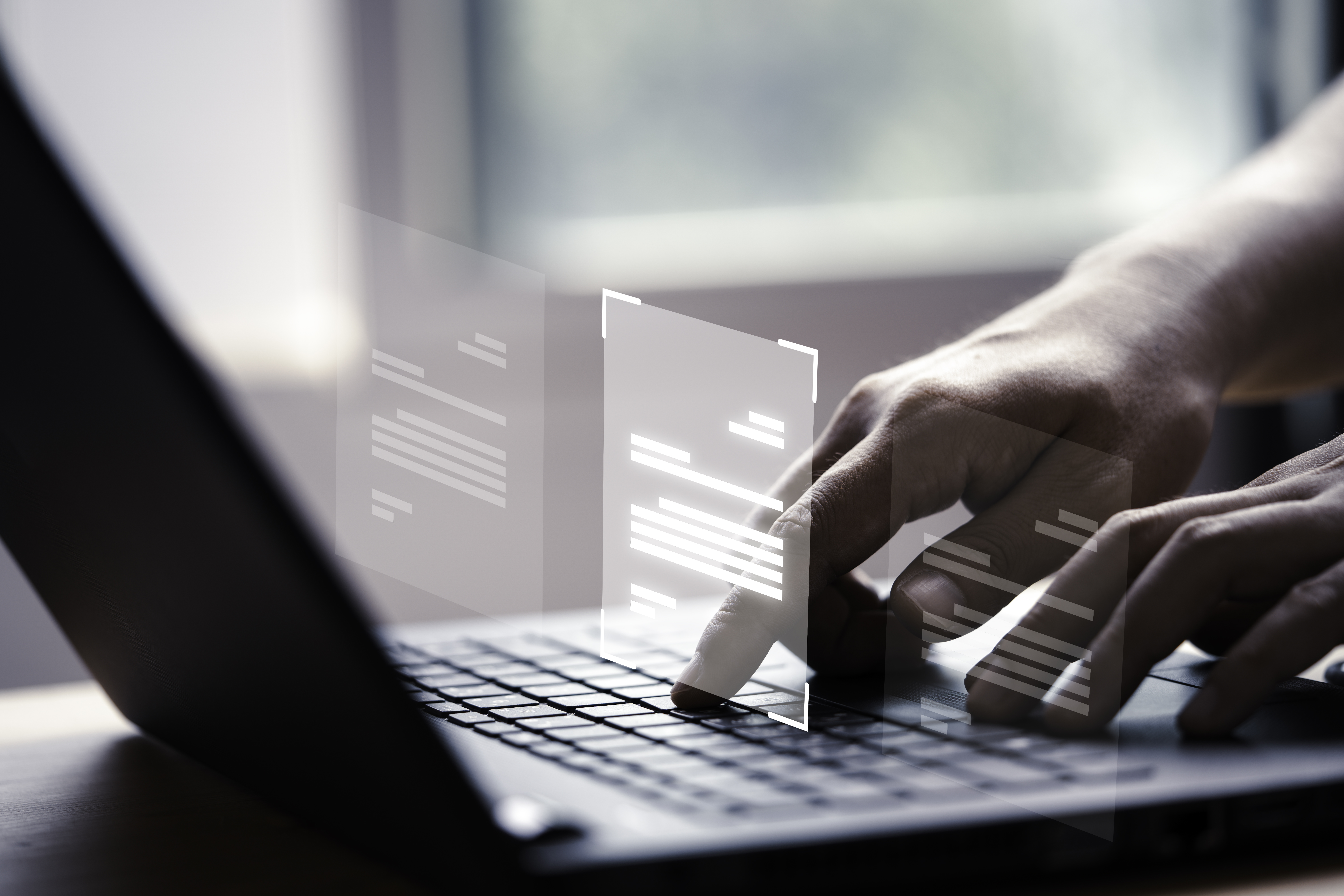 Document scanning process illustration